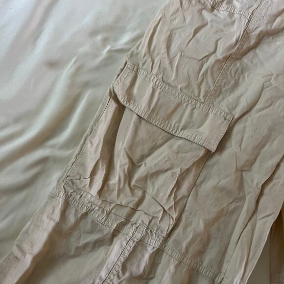 Zara Cream Wide Leg Utility Jumpsuit Sz XS Cargo Pockets Zip - Picture 4 of 8